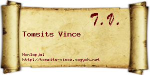 Tomsits Vince névjegykártya
