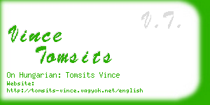 vince tomsits business card